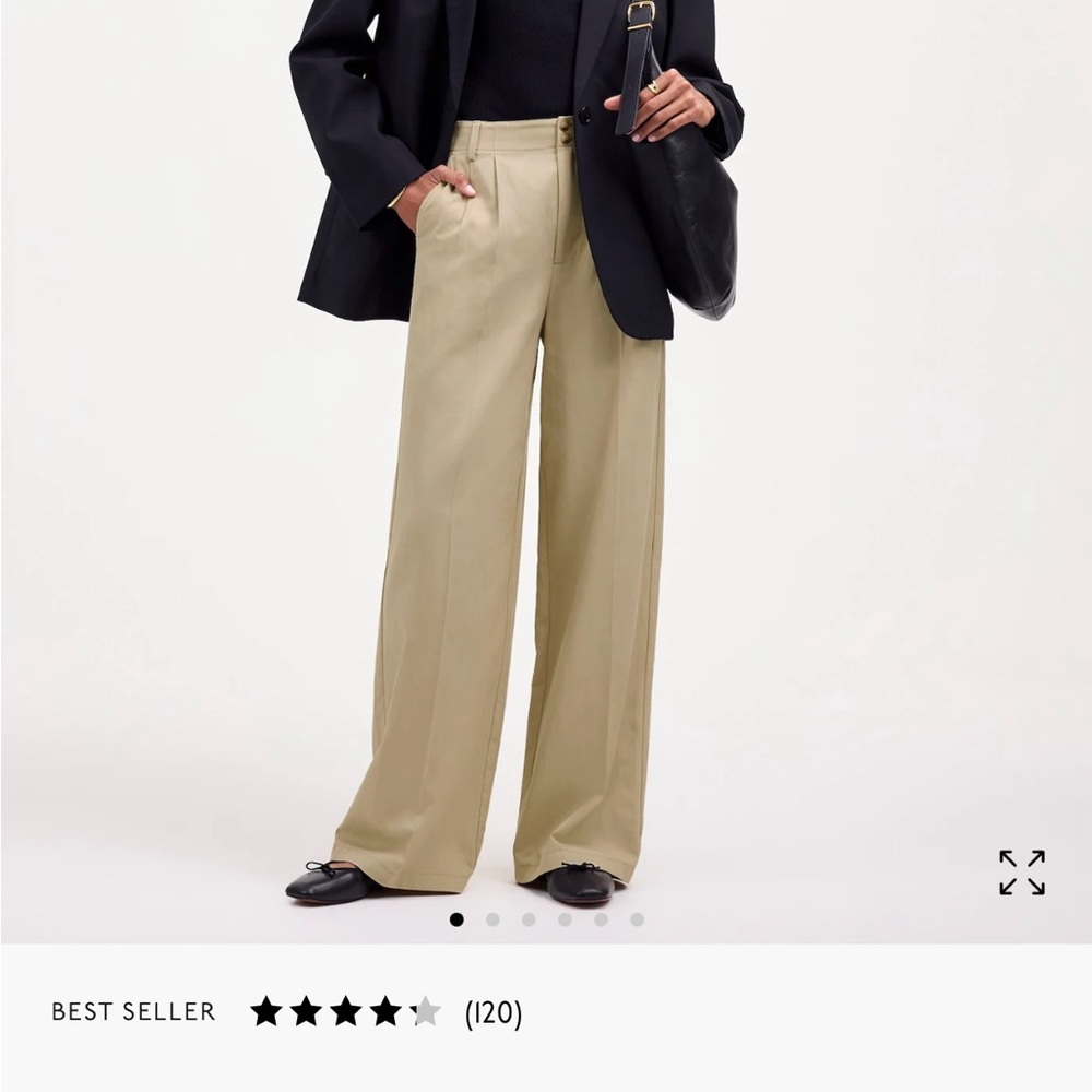 Madewell Tan Wide Leg Pants High Waisted
